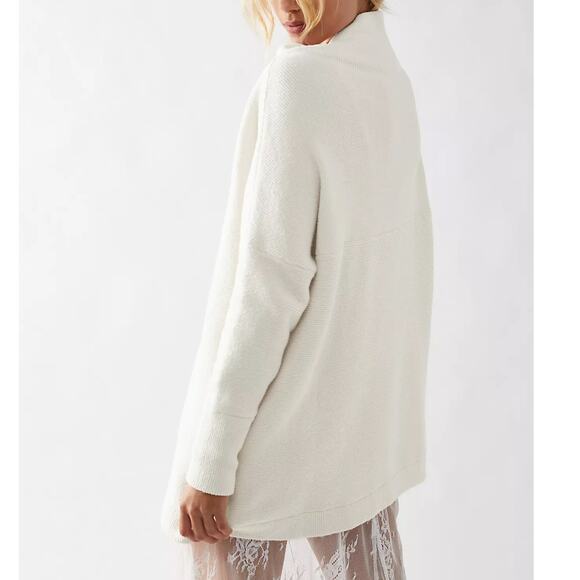 Free People NWOT Ottoman Slouchy Ecru Ivory Tunic Heavy Ribbed Sweater XS - Picture 6 of 9